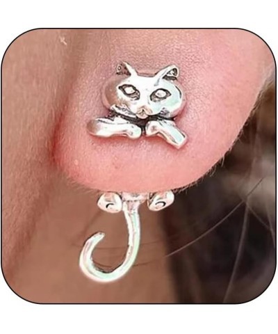 Silver Frog Earrings for Women Vintage Frogs Shaped Stud Earrings Cute Animal Earrings for Teens Girls Frog Jewelry Gifts for...