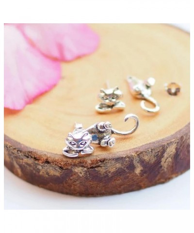 Silver Frog Earrings for Women Vintage Frogs Shaped Stud Earrings Cute Animal Earrings for Teens Girls Frog Jewelry Gifts for...