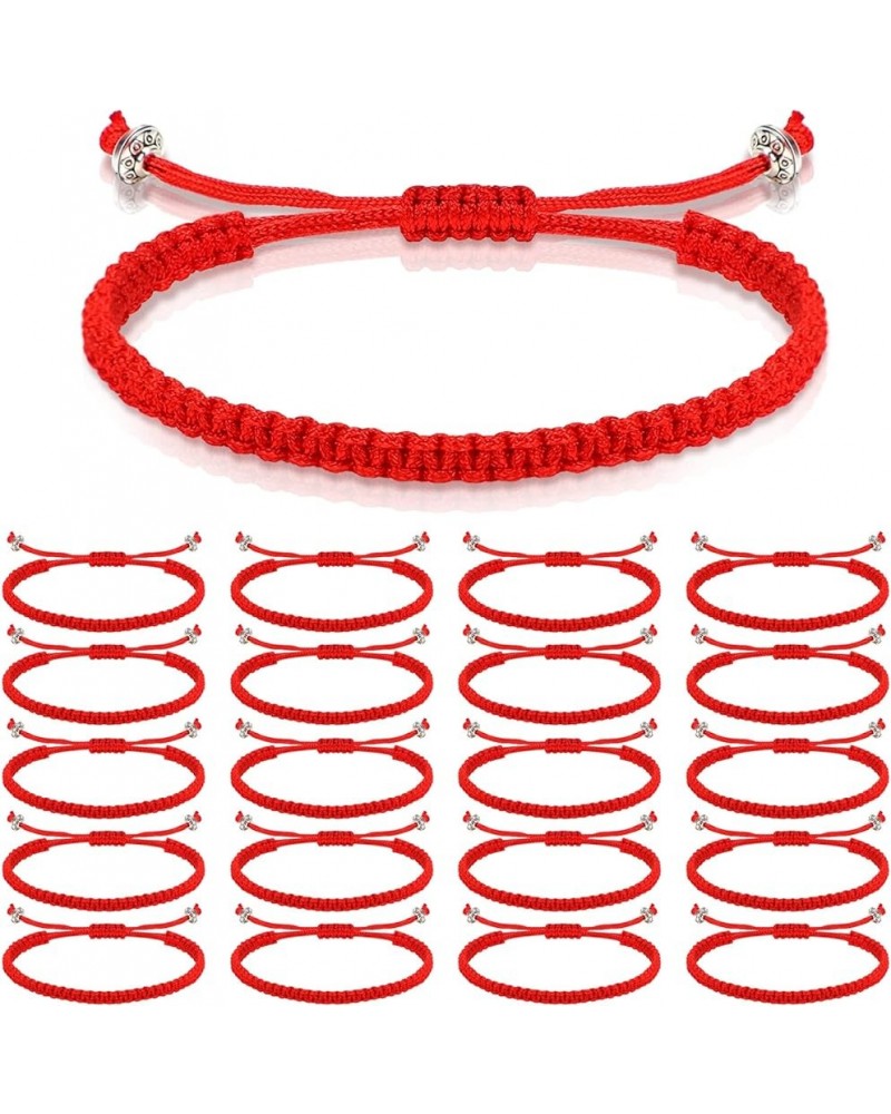 20 Pcs Red Bracelet Protection Good Luck Red Cord Bracelet Red String of Fate Bracelet Adjustable Knot Kabbalah Rope Bracelet...