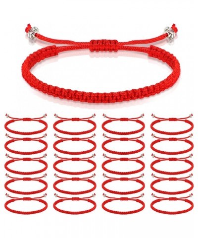 20 Pcs Red Bracelet Protection Good Luck Red Cord Bracelet Red String of Fate Bracelet Adjustable Knot Kabbalah Rope Bracelet...