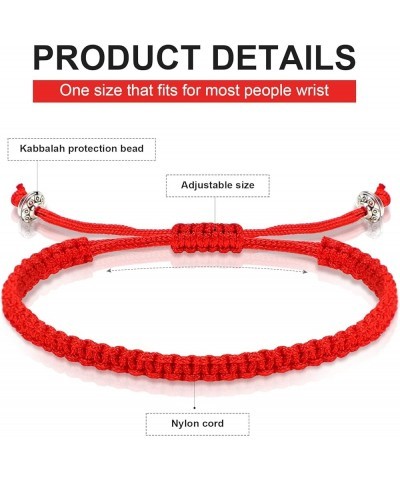 20 Pcs Red Bracelet Protection Good Luck Red Cord Bracelet Red String of Fate Bracelet Adjustable Knot Kabbalah Rope Bracelet...