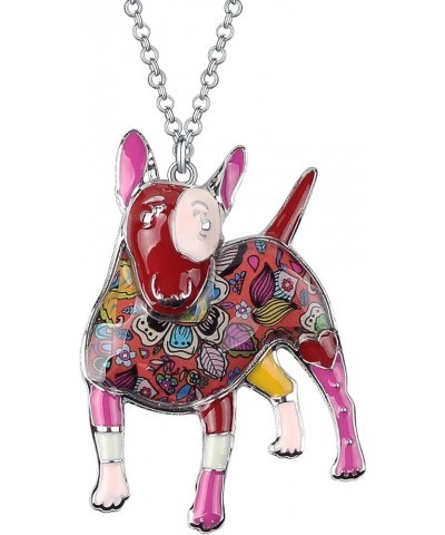 BOWSER" Love Heart Enamel Alloy Pets English Bull Terrier Dog Necklace Animal Women pendant Red $9.51 Necklaces