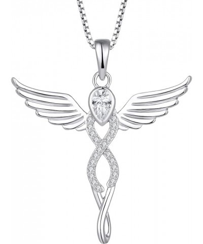 925 Sterling Silver Angel Necklace for Women, Goddess Pendant/Guardian Angel Pendant Infinity Angel $27.00 Necklaces