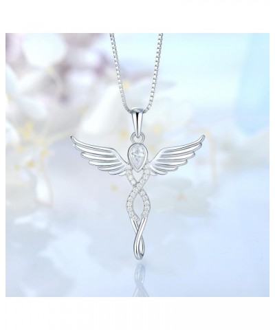 925 Sterling Silver Angel Necklace for Women, Goddess Pendant/Guardian Angel Pendant Infinity Angel $27.00 Necklaces