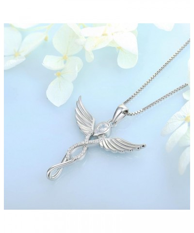 925 Sterling Silver Angel Necklace for Women, Goddess Pendant/Guardian Angel Pendant Infinity Angel $27.00 Necklaces