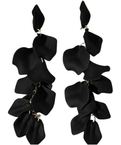 Petal Drop Earrings Beautiful Black $13.91 Earrings