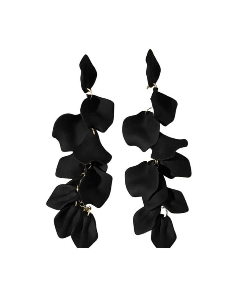 Petal Drop Earrings Beautiful Black $13.91 Earrings