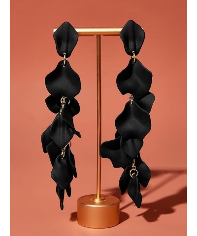 Petal Drop Earrings Beautiful Black $13.91 Earrings