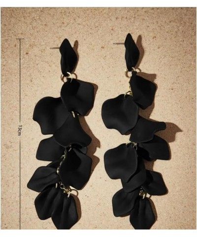 Petal Drop Earrings Beautiful Black $13.91 Earrings