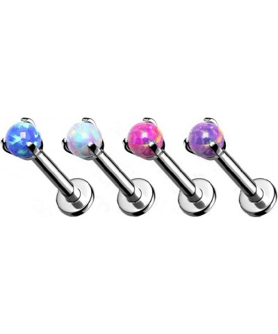 16GA G23 Implant Grade Titanium Synthetic Opal Internally Threaded Flat Back Stud Blue $9.81 Body Jewelry