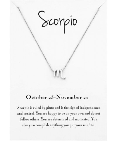 Zodiac Necklace For Women Jewelry Horoscope Constellation Pendant Astrology Birthday Gifts Scorpio alloy,silver tone $8.66 Ne...