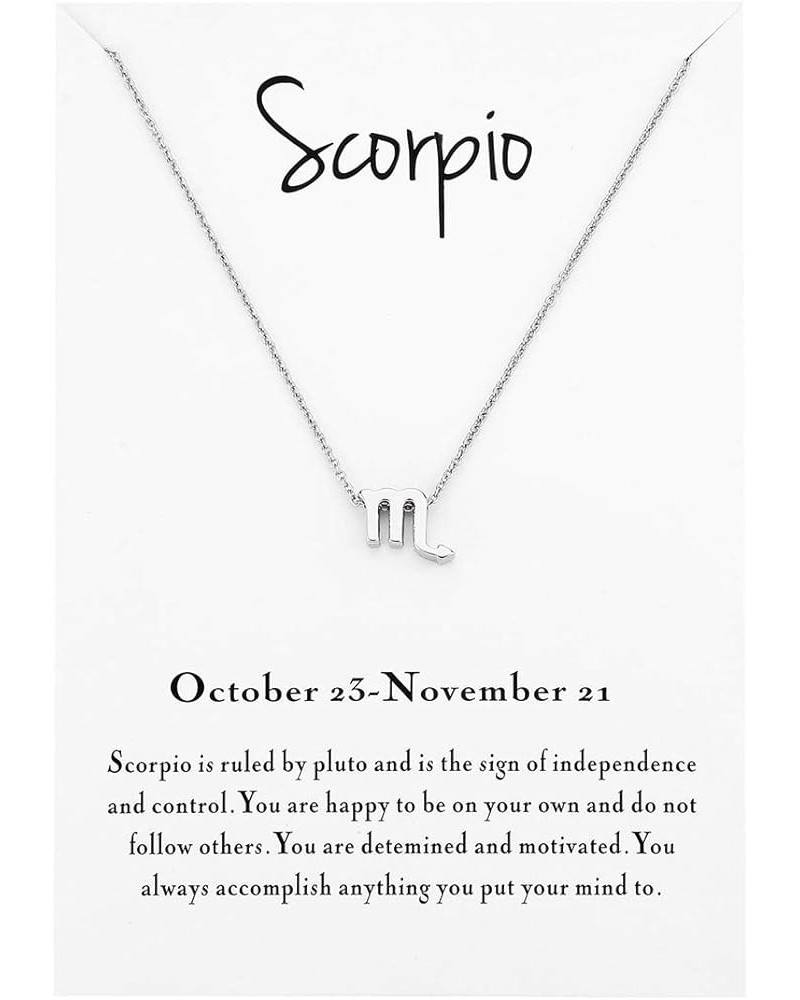 Zodiac Necklace For Women Jewelry Horoscope Constellation Pendant Astrology Birthday Gifts Scorpio alloy,silver tone $8.66 Ne...