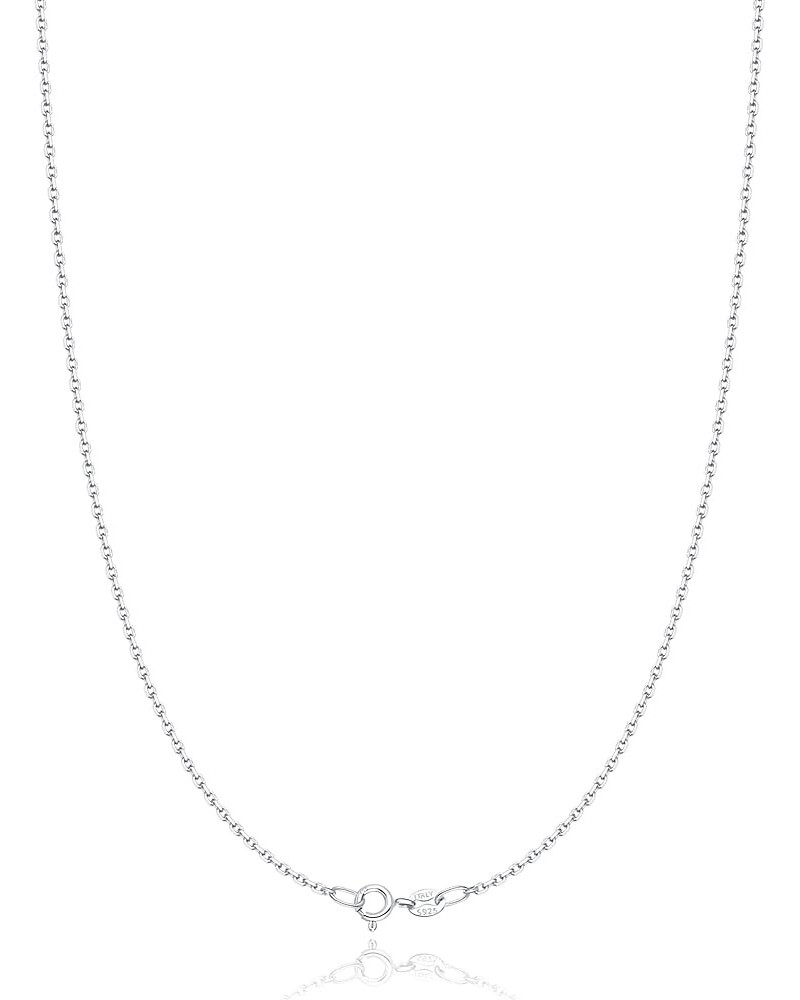 Solid 18k Gold Over 925 Sterling Silver Chain Necklace for Women Girls, 1.1mm Cable Chain Hypoallergenic Replacement Necklace...