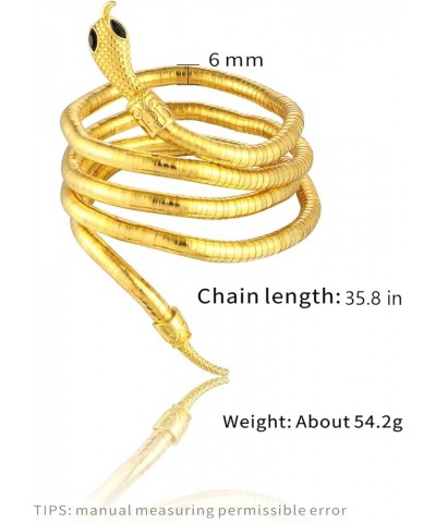 Bendable Snake Necklace for Women Flexible Adjustable Snake Bracelet Snake Choker Halloween Gifts Gold $8.11 Necklaces