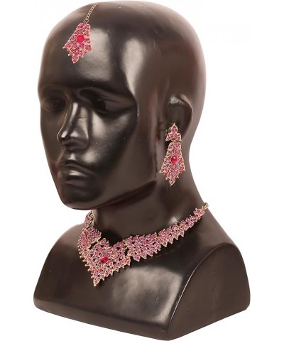 Bollywood Glamour Wedding Evening Wear Jewelry Necklace for Women D622 Pink - 2 $11.00 Necklaces