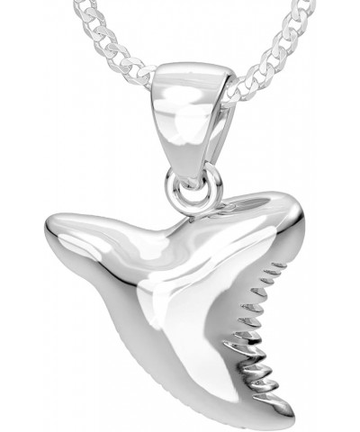 And Gems Ladies 925 Sterling Silver Shark Tooth Aquatic Charm Pendant Necklace, 18in to 24in 24in, 2.3mm Curb Chain $26.94 Ne...