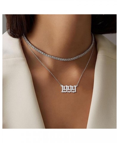 Birth Year Necklace for Women,Stainless Steel Birth Year Number Pendant Necklace Birthday Anniversary 2008 $7.13 Necklaces