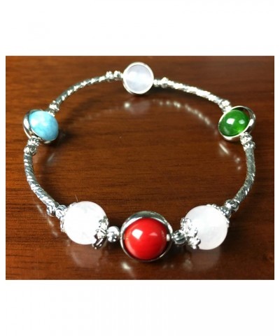 TKN Imports Multi-Gemstone Silver-Plated Stretch Bracelet $5.42 Bracelets