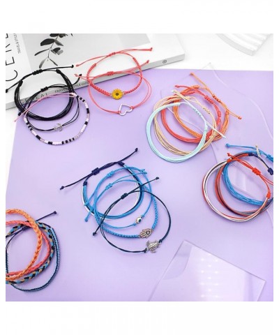 10/18PCS String Waterproof Bracelets for Women Girls Surfer Wave Boho Bracelet Adjustable Handmade Friendship Bracelets Summe...