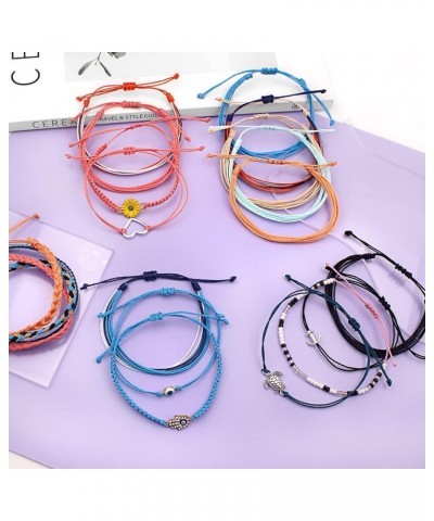 10/18PCS String Waterproof Bracelets for Women Girls Surfer Wave Boho Bracelet Adjustable Handmade Friendship Bracelets Summe...