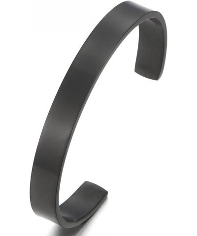 Stainless Steel Adjustable Cuff Bangle Bracelet for Men Women Minimalist I-Metal Color: Black $9.46 Bracelets