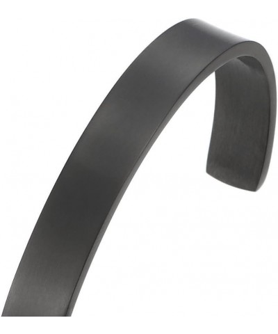 Stainless Steel Adjustable Cuff Bangle Bracelet for Men Women Minimalist I-Metal Color: Black $9.46 Bracelets