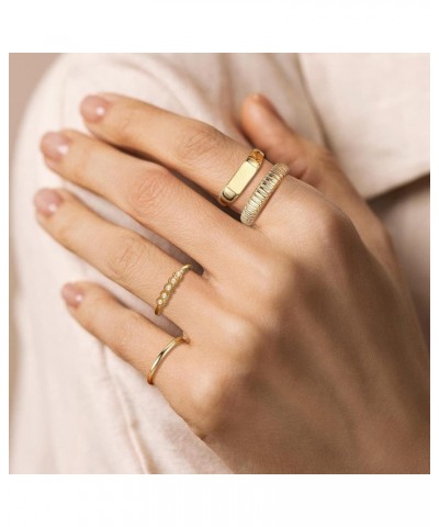 18K Gold Plated Rings for Women, Multi Pcs Knuckle Open Ring Butterfly Ring Star Moon Ring Olive Ring Adjustable Open Knot Go...