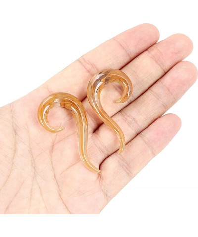 2pcs Glass Ear Tapers Plugs Handmade Hanger Ear Gauges Spiral Snail Ear Stretchers Piercing Jewelry 8g-00g B: Orange 8g(3mm) ...