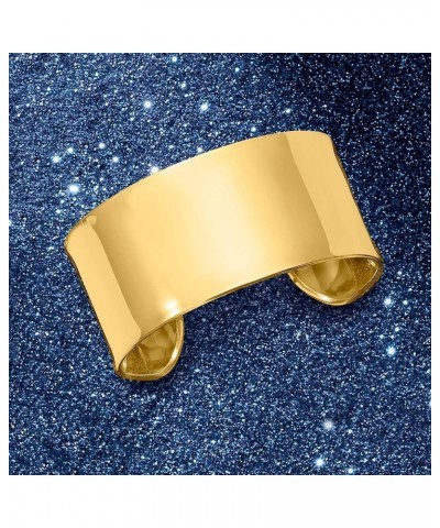 Italian 14kt Yellow Gold Wide Cuff Bracelet 8 Inches $841.93 Bracelets