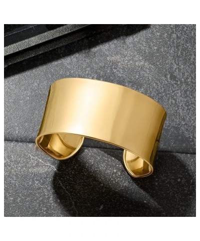 Italian 14kt Yellow Gold Wide Cuff Bracelet 8 Inches $841.93 Bracelets