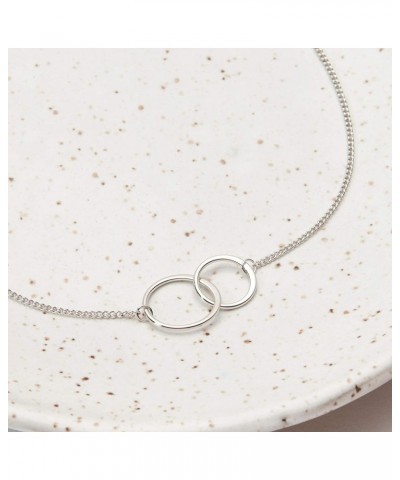 Mom Gift Necklace: Mother Daughter Jewelry, Thank You Mom, 2 Asymmetrical Circles Silver $14.70 Necklaces