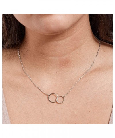 Mom Gift Necklace: Mother Daughter Jewelry, Thank You Mom, 2 Asymmetrical Circles Silver $14.70 Necklaces