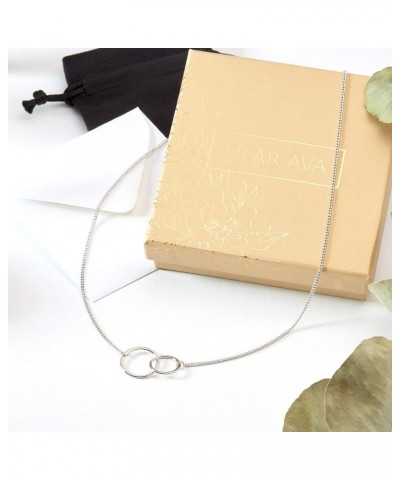 Mom Gift Necklace: Mother Daughter Jewelry, Thank You Mom, 2 Asymmetrical Circles Silver $14.70 Necklaces