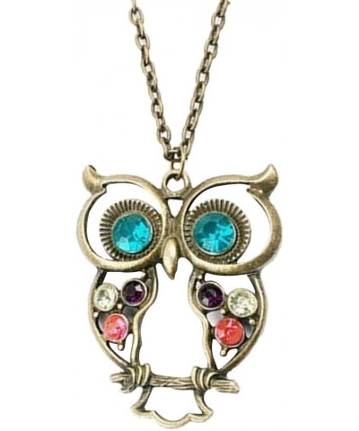 Owl Necklace for Women Vintage Owl Pendant Necklace Protection Crystal Necklace Owl Gold Silver Animal Bird Jewelry Gifts Ant...