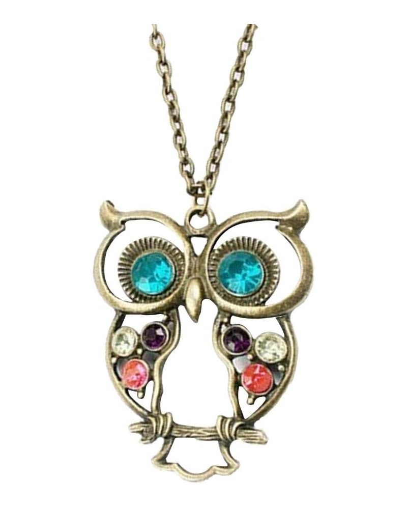 Owl Necklace for Women Vintage Owl Pendant Necklace Protection Crystal Necklace Owl Gold Silver Animal Bird Jewelry Gifts Ant...