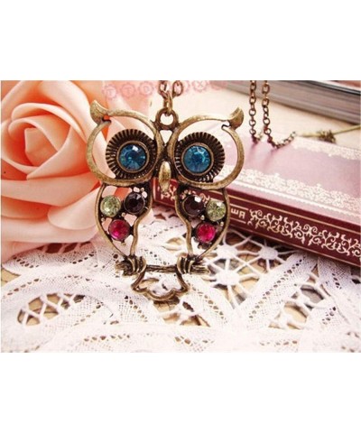 Owl Necklace for Women Vintage Owl Pendant Necklace Protection Crystal Necklace Owl Gold Silver Animal Bird Jewelry Gifts Ant...