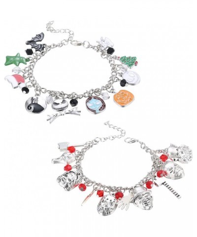 2 Pcs Charm bracelet for Women Horror bracelet Classic Scary Movie Jewelry Christmas Bracelet $11.20 Bracelets