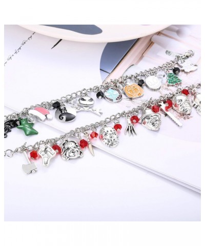 2 Pcs Charm bracelet for Women Horror bracelet Classic Scary Movie Jewelry Christmas Bracelet $11.20 Bracelets