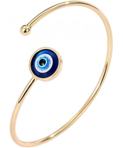 Evil Eye Bracelet Adjustable High Polished Blue Evil Eye Cuff Bangle Bracelet Lucky Kabbalah Protection Bracelet for Women Gi...