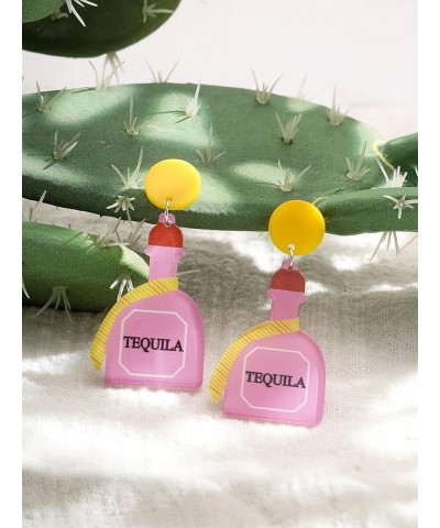 Resin Fiesta Mexican Dangle Earrings Trendy for Women 5 Pink Tequila $7.27 Earrings