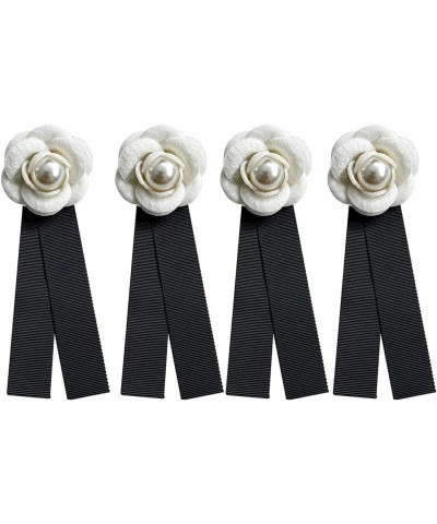 Women Elegant Flower Brooches,4 Pieces Camellia Flower Corsage Brooch Pins Camellia Flower Brooch Decoration For Simulated Cl...