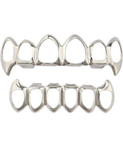 Open Face Grills 6 Teeth Grillz Top and Bottom Set Hip Hop for Your Teeth Silver $7.50 Body Jewelry