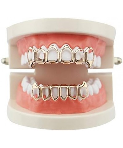 Open Face Grills 6 Teeth Grillz Top and Bottom Set Hip Hop for Your Teeth Silver $7.50 Body Jewelry