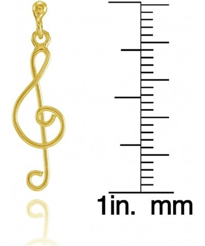 Sterling Silver Musical Note Lightweight Dangle Earrings Yellow Gold $13.99 Earrings