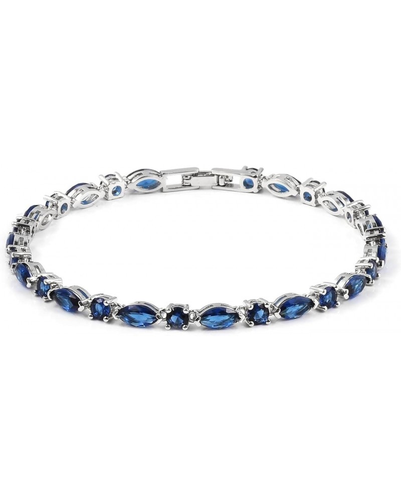 Shop LC Blue Cubic Zirconia Tennis Bracelets for Women Cubic Zirconia Bracelets for Women CZ Fashion Jewelry Birthday Gifts f...