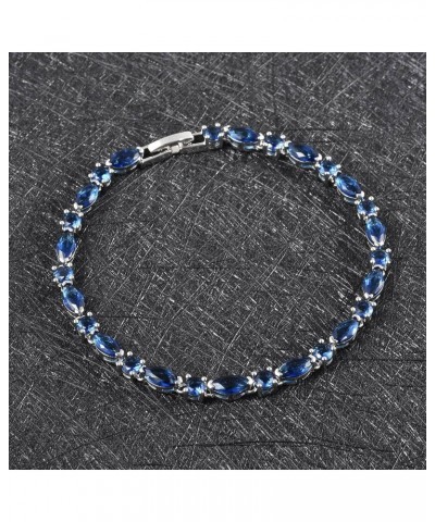 Shop LC Blue Cubic Zirconia Tennis Bracelets for Women Cubic Zirconia Bracelets for Women CZ Fashion Jewelry Birthday Gifts f...