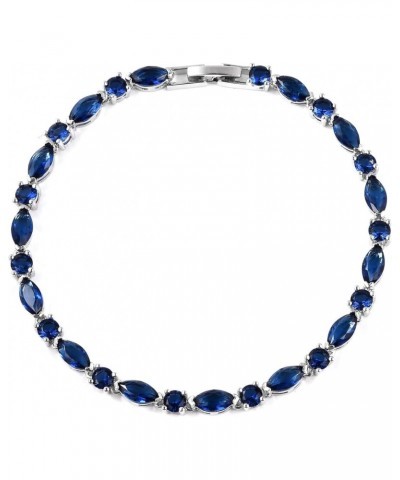 Shop LC Blue Cubic Zirconia Tennis Bracelets for Women Cubic Zirconia Bracelets for Women CZ Fashion Jewelry Birthday Gifts f...