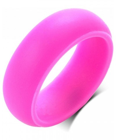 Silicone Couple Rings Her King & His Queen Matching Ring Set for Him Her 8MM Black & Pink Breathable Silicone Rubber Dome Rin...