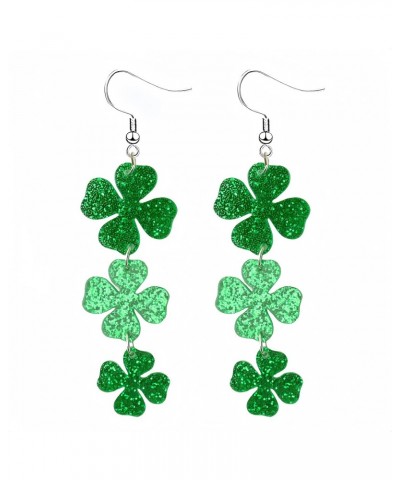 St. Patrick's Day Green Leaf Earrings for Girls Women,Clover Horseshoe Drop Earrings for Irish Festival Gift,Irish Shamrock D...