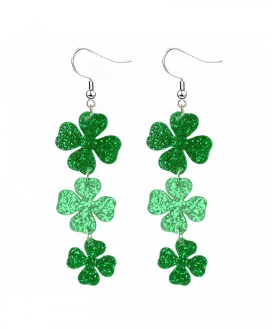 St. Patrick's Day Green Leaf Earrings for Girls Women,Clover Horseshoe Drop Earrings for Irish Festival Gift,Irish Shamrock D...